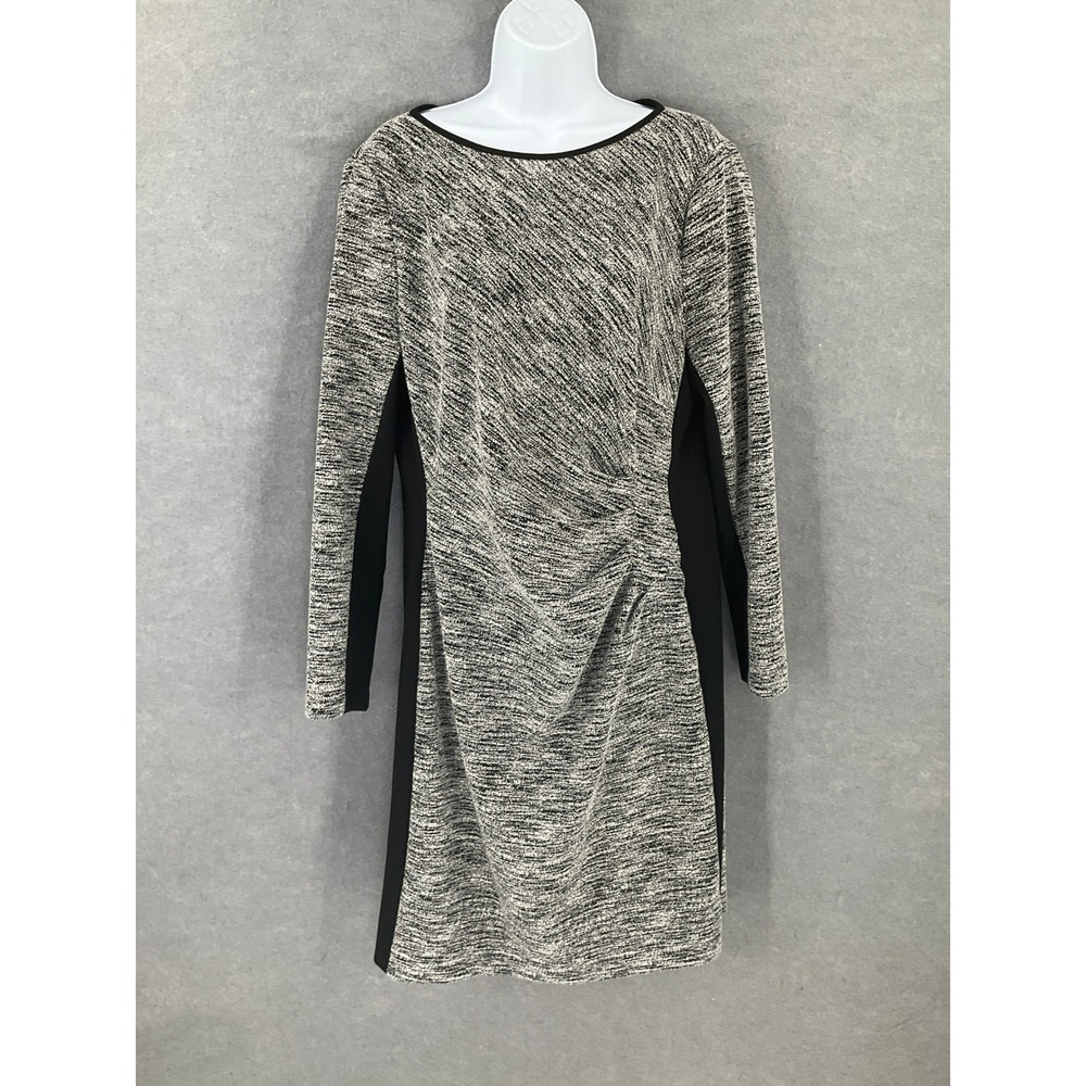 Lauren Ralph Lauren Dress Womens 16 Black White‎ Knit Long Sleeve Sheath